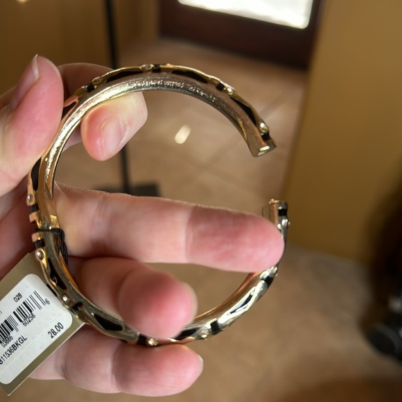 NWT Sequin Bangle Hinge Bracelet Gold Black by Nordstrom - Picture 5 of 7